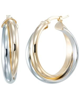 Macy's Two-tone Double Hoop Earrings - Metallic