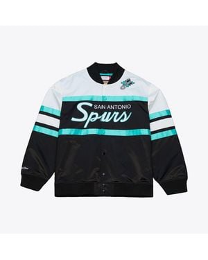 Mitchell & Ness San Antonio Spurs Hardwood Classics Head Coach Lightweight Satin Full-snap Jacket - Green