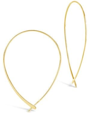 Sterling Forever Sterling Silver Delicate Threader Hoop Earrings - Metallic