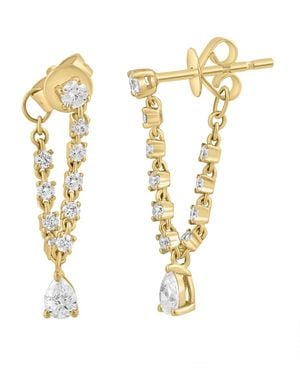 Effy Lab-grown Diamond Pear & Round Earrings (5/8 Ct. T.w. - Metallic