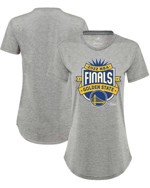 Sportiqe Golden State Warriors 2022 Nba Finals Crest Phoebe T-shirt - Gray
