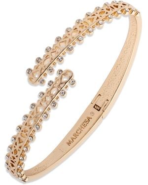 Marchesa Glass Stone -tone Bypass Cuff Bracelet - Metallic