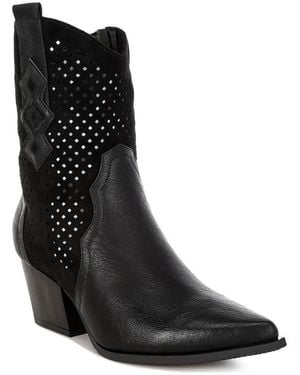 LONDON RAG Prosia Woven Cowboy Boots - Black