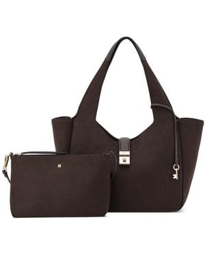Nine West Monette 2 In 1 Extra-large Tote Handbag - Black