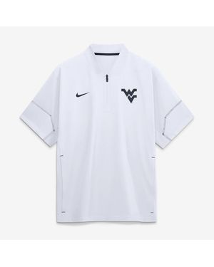 Nike West Virginia Mountaineers 2026 Sideline Short Sleeve Quarter-zip Coach Jacket - White