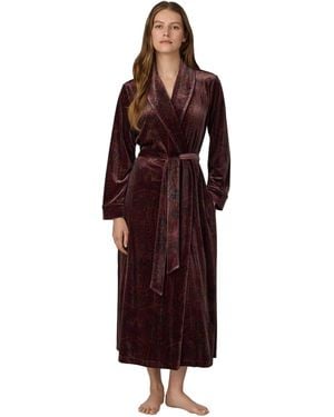 Ralph Lauren Long-sleeve Velvet Shawl-collar Robe - Red