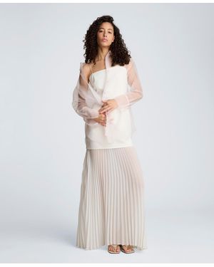 Kenneth Cole Combo Pleated Midi Dress - White