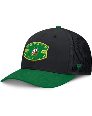 Fanatics Black/green Oregon Ducks Adapt Adjustable Trucker Hat