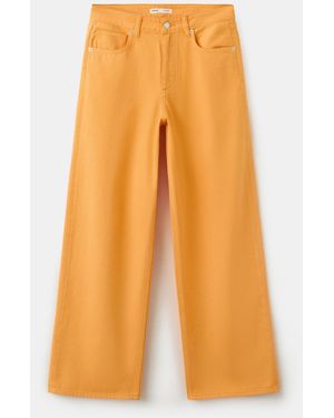 Mango Straight Low-waist Jeans - Orange
