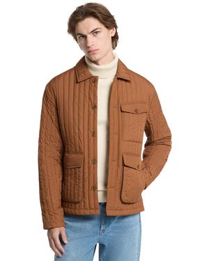Michael Kors Narrow Quilt Chore Point Collar Jacket - Brown