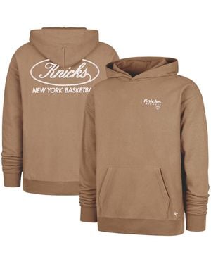 '47 New York Knicks Triple Double Foundation Premium Hoodie Sweatshirt - Brown
