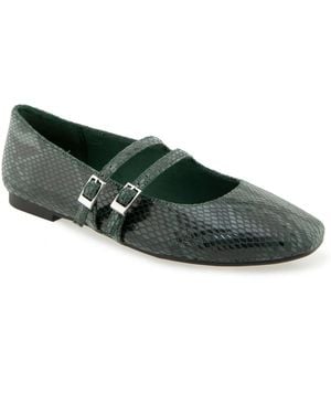 Kenneth Cole Malibu Mary Jane Square Toe Ballet Flats - Green