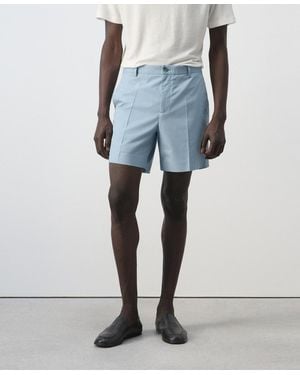 Mango Slim-fit Cotton-lyocell 6.69" Bermuda Shorts - Blue