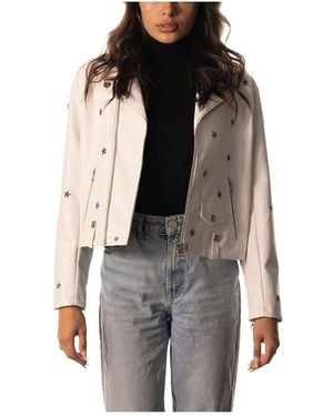 The Wild Collective Dallas Cowboys Faux Leather Full-zip Racing Jacket - Gray