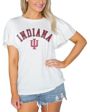 Gameday Couture Indiana Hoosiers Arch Logo Flutter Sleeve Lightweight T-shirt - White