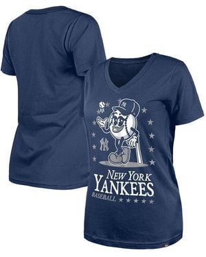 KTZ New York Yankees Little Miss 2 V-neck T-shirt - Blue