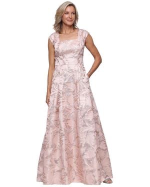 Alex Evenings Sleeveless Jacquard Gown - Pink