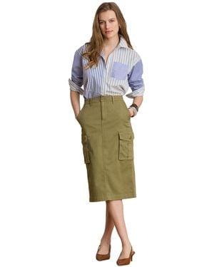 Ralph Lauren Zip & Fly Chino Cargo Pencil Skirt - Green