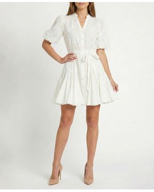 Taylor Cotton Soutache Fit & Flare Shirtdress - Natural
