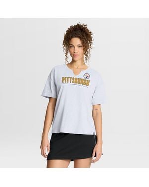 Fanatics Pittsburgh Steelers Redzone Slub Boxy T-shirt - White