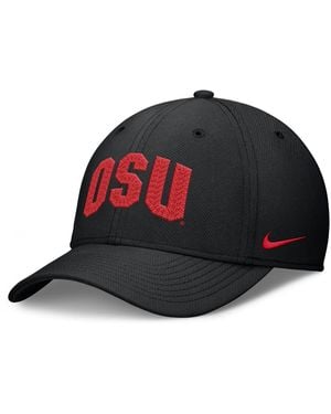 Nike Ohio State Buckeyes Letter Rise Swoosh Flex Dri-fit Hat - Black