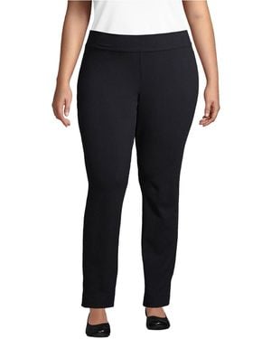 Lands' End Plus Size Starfish Mid Rise Slim Leg Pants - Black