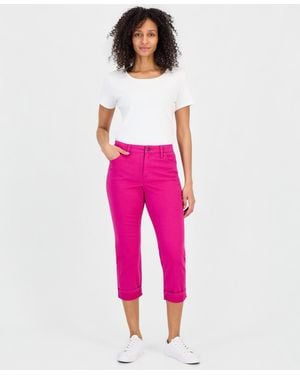 Style & Co. Mid-rise Curvy Capri Jeans - Pink