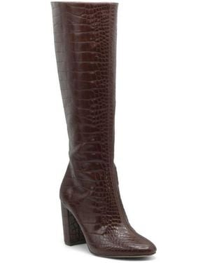 Charles David Bart Tall Knee High Block Heel Boot - Brown