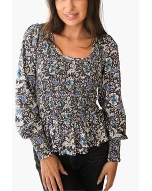 Paneros Clothing Long Sleeve Smock Stella Top - Black