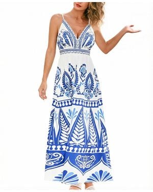 CUPSHE biggest Fan Ornate Maxi Beach Dress - Blue