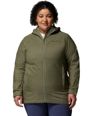 Columbia Plus Size Switchback Lined Long Zipper Jacket - Green