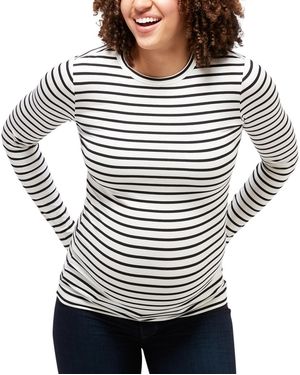 Nom Maternity Maternity Liv Long Sleeve Tee - Blue