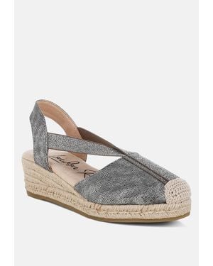 LONDON RAG Port Side Metallic Woven Espadrille Wedges