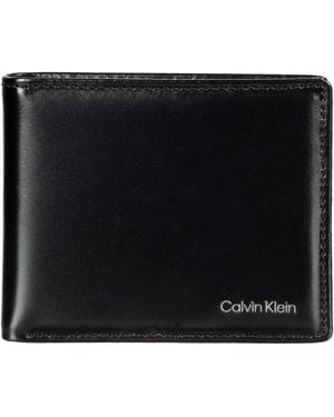 Calvin Klein Rfid Leather Slimfold Wallet - Black