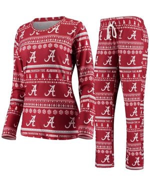 Concepts Sport 2-piece Alabama Tide Holiday Long Sleeve Top And Pants Sleep Set - Red