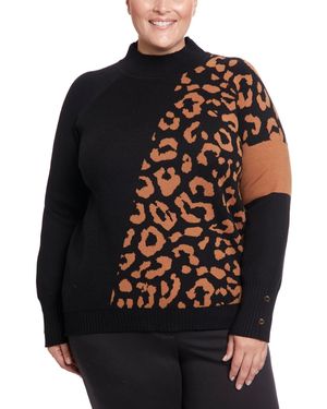 Plus size animal print sweater hot sale