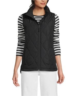 Lands' End Tall Featherfree Onion Quilted Insulated Vest - Black