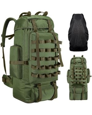 Piscifun 70l 100l Expandable Waterproof Hiking Backpack With Rain Cover Molle System For Camping Trekking - Green