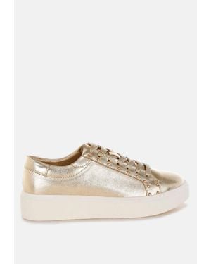 Rag & Co Cincinati Metallic Pleather Chunky Sneakers - White