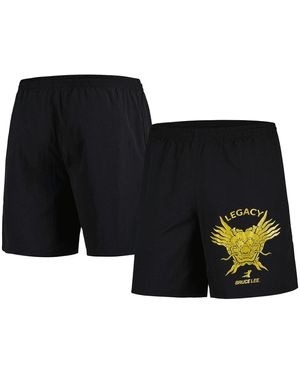 Mitchell & Ness Bruce Lee Dragon's Head Script Shorts - Black