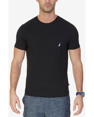 Nautica Classic-fit Solid Crew Neck Pocket T-shirt - Black