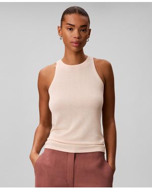 Calvin Klein Viscose Sleeveless Crewneck Tank Top - Natural