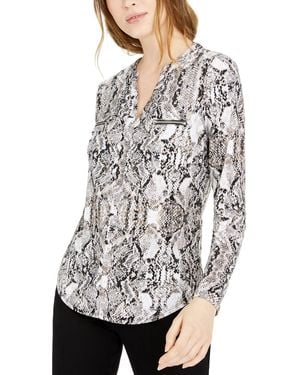 INC International Concepts Print Zip-pocket Top - Multicolor