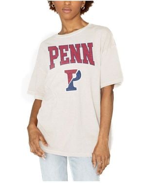 Gameday Couture Pennsylvania Quakers Get Goin' Oversized T-shirt - White