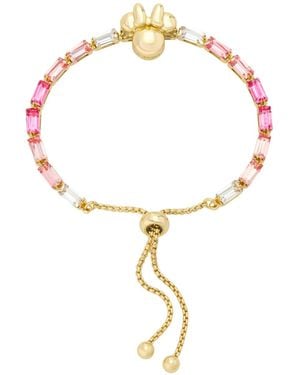 Disney Minnie Mouse Pink Ombre Baguette Crystal Bolo Bracelet - Metallic