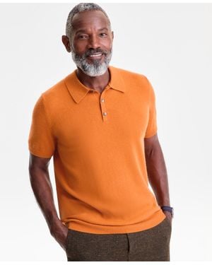 Club Room Regular-fit 100% Cashmere Sweater Polo Shirt - Orange
