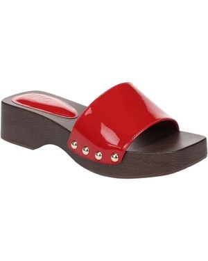 INC International Concepts Ullaa Wood Slide Sandals - Red