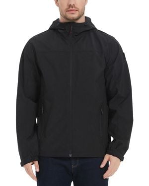 Hawke & Co. All-season Lightweight Stretch Hooded Rain Jacket - Black