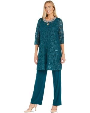 R & M Richards Sequin Lace Jacket - Blue