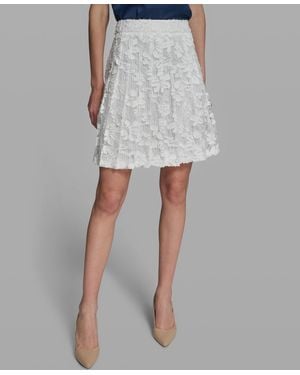 KARL LAGERFELD Laced Pleated Midi Skirt - Gray